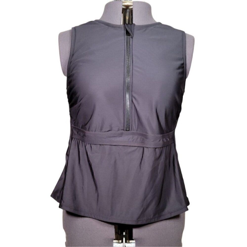 All in Motion Women's Sleeveless Zipper Front Rash Guard Sz 18W